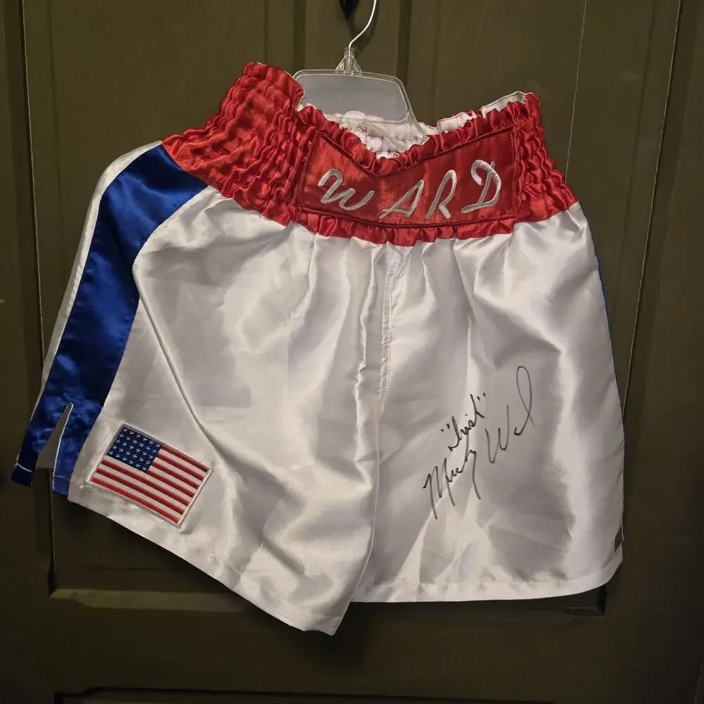 Autographed Micky Ward Boxing Trunks – Signed “Irish” Ward – Memorabilia